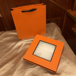 开窗橘黄礼盒 正方形礼品盒 丝巾围巾眼罩包装盒批发 工厂直销