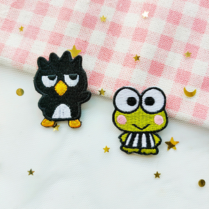 可爱动物图案青蛙刺绣布贴卡通衣服补丁贴书包装饰企鹅背胶熨烫