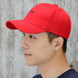 鸭舌帽ins潮牌男韩版潮夏天帽子百搭户外旅游红色时尚夏季防晒帽