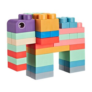 益智软胶积木0-3岁婴儿早教儿童智力开发可啃咬水煮超大颗粒玩具