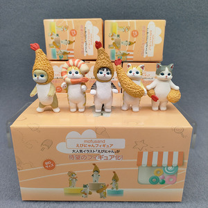 奇谭KITAN日本 炸虾猫咪5款 COS 天妇罗 猫 蛋糕装饰摆件公仔盲盒