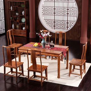 八方客明式方桌新中式红木餐桌椅长方形花梨木实木刺猬紫檀餐台