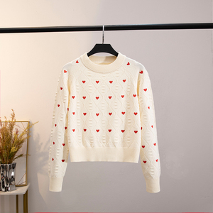 毛衣女桃心领打底衫