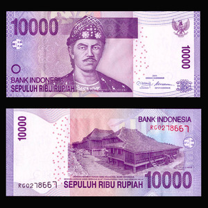 亚洲 全新 unc 印度尼西亚 10000 卢比(印尼盾)纸币 外国钱币