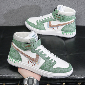 高帮鞋2021秋季新款男鞋高邦板鞋休闲运动潮鞋空军一号小众原创ag
