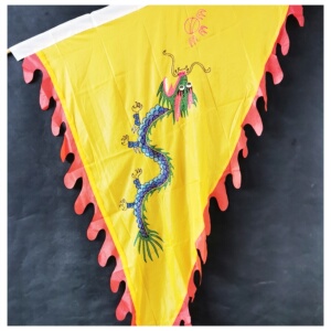 刺绣三角龙凤旗手工刺绣 古装旗 仿古旗彩旗五色旗商用庙用