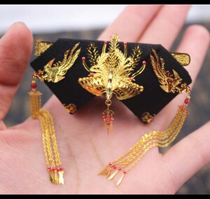 凤鸣朝阳 可儿/ob/芭比/心怡/fr 清朝旗头大拉翅 diy创意材料包