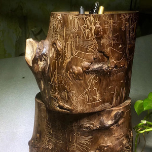 雍容贵府金丝楠木笔筒摆件小叶桢楠老料工艺品收藏送礼书桌摆件