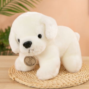 amangs正版小狗毛绒玩具仿真拉布拉多幼犬可爱小白狗玩偶生日礼物