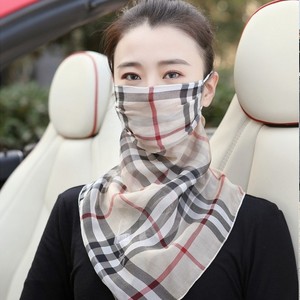 韩国精品防晒遮阳面罩女夏季百搭时尚薄款透气面纱真丝桑蚕丝护颈