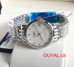 联保浪琴 博雅系列贝母镶钻 l4.309.4.87.6钢带机械女表25.5mm