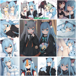 多款 猫羽雫 蓝发猫耳 甘城猫猫 猫娘 日本2wt抱枕方枕靠枕头定制