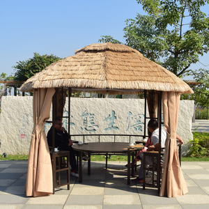 户外凉亭茅草帐篷庭院农家乐民宿稻草遮阳棚景区毛草棚圆形小亭子