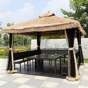 户外凉亭庭院遮阳棚茅草帐篷防腐木小木屋农家乐院子毛草稻草亭子