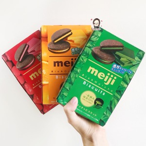 日本进口零食 Meiji明治浓厚夹心饼干草莓抹茶焦糖巧克力浓郁曲奇