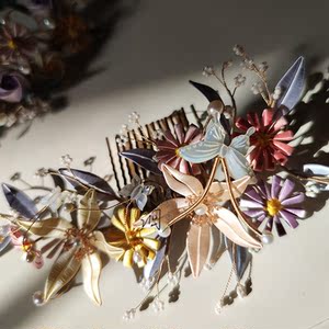 溯洄原创缠花雏菊花环lo娘森系花仙子造型汉服配饰清新发饰lolita