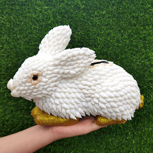 天然贝壳动物储钱罐猪狗兔qq手工海螺工艺品家居装饰摆件儿童礼物