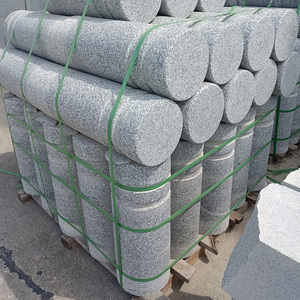 大理石挡车石柱花岗岩路障圆柱石头柱子广场石柱墩挡车拦车石柱子