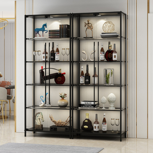 00精品汇世界淘宝轻奢后现代金属玻璃酒柜家用展示柜办公室陈列柜