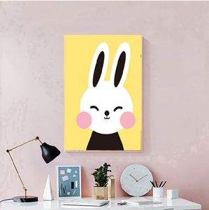 卡通动物儿童卧室装饰画diy钻石画满钻可爱小白兔子十字绣砖石画