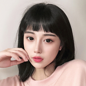 假发女甜美可爱短齐刘海漫画真发眉上假刘海修脸无痕个性假头发片