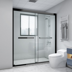 定制淋浴房隔断卫生间干湿分离浴室洗澡房家用一字形玻璃门长方形