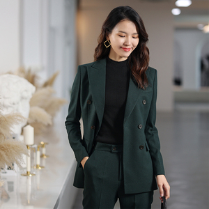 沥青色秋冬西服职业装气质女神范高级感正式场合女士西装套装韩版
