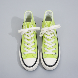 star匡威高帮帆布女鞋荧光绿潮流网红新款滑板鞋金典休闲小白鞋夏