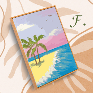 领典diy数字油画风景田野画手工油彩画手绘丙烯自填充减压装饰画