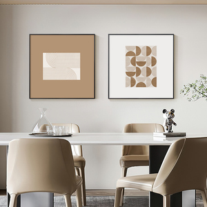 现代简约餐厅装饰画客厅卧室轻奢高级感抽象壁画二联厨房饭厅挂画