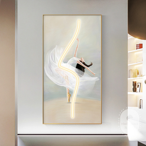 现代轻奢玄关装饰画人物走廊过道挂画艺术芭蕾舞蹈客厅落地壁画