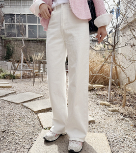 PUBLIC韩国代购高腰白色人手一条宽松直筒牛仔裤长裤JEAN STAR