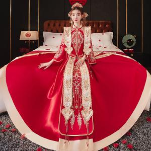 00啦啦啦881114淘宝2022新款明制汉服婚服披风立领新娘花嫁红色婚服