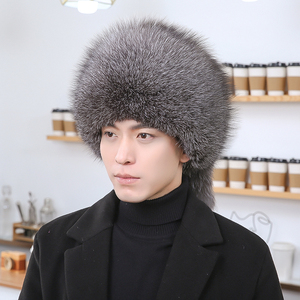 狐狸毛帽子男冬天貉子毛蒙古东北大皮帽保暖皮草女真皮护耳包头帽