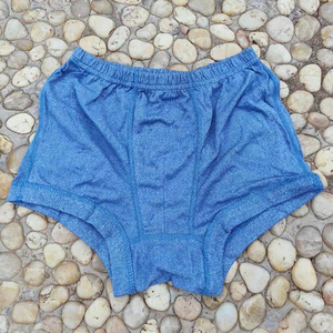 真品01裤衩男士老式蓝内裤弹力纯棉抗菌舒适纯色平角中腰三角裤头