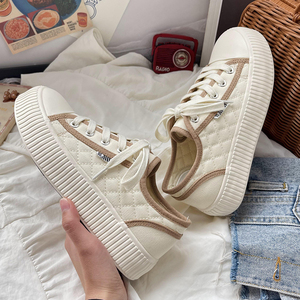 小白鞋女2022年春新款学生百搭帆布鞋小众设计chic鞋子ins潮板鞋