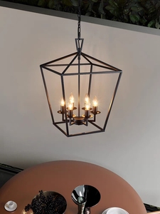loft美式复古工业风创意个性鸟笼餐厅酒吧台玄关楼梯客厅铁艺吊灯