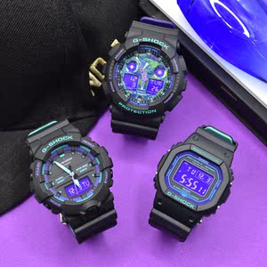 卡西欧gshock紫屏时尚运动手表男ga-100bl-1a/800bl gw-b5600bl-1