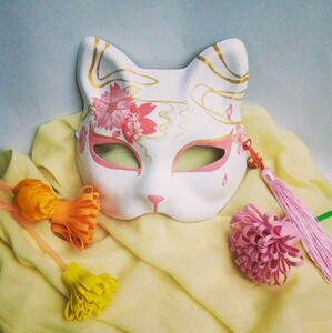 半脸猫成人cos抖音狐狸面具古风动漫夏目友人帐