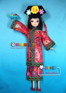 【辰辰趣玩吧】芭比娃娃清朝民族服装〓古装格格服大红G16