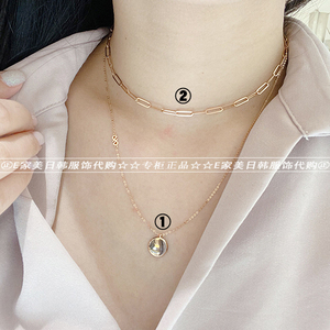 全智贤同款e家韩国正品代购stone henge巨石阵14k金圆形项链 耳钉