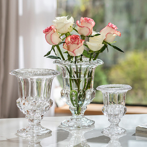 ins风法式复古玻璃花瓶客厅插花透明水养水培网红创意欧式小摆件