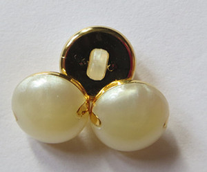 日本进口 金边珠光蘑菇状珍珠纽扣 衬衫毛衣开衫扣子 11mm 乳白色