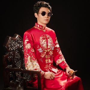 男款秀禾服中式结婚古装情侣嫁衣新郎套装婚男龙凤褂中国风礼服