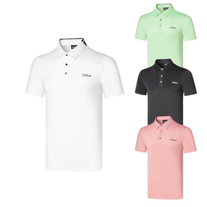 新款titleist高尔夫短袖t恤上衣时尚运动户外运动男士透气衣服