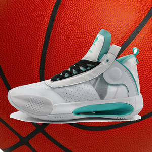 aj34代冰蓝郭艾伦全明星篮球男鞋子简版白镭射low气垫修复se乔33