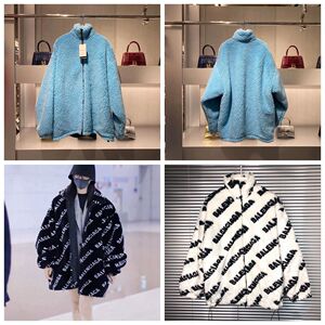 balenciaga/巴黎世家 2021早春新款满字母logo泰迪羊羔绒男女外套