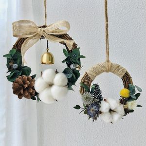 干花藤编花环diy材料包装饰永生花手工制作手工艺品diy自己做