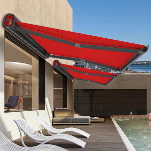 紫叶遮阳棚伸缩式雨棚高端家用阳台铝合金院子户外折叠伸缩遮雨棚