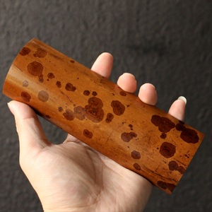 一物一拍天然百年老湘妃竹茶则竹制醒茶荷老料收藏天然花纹茶道具